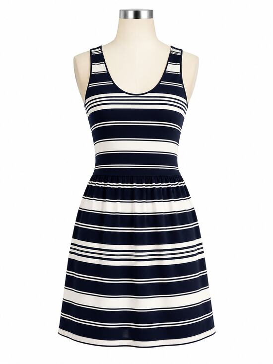 J. Crew Dresses & Skirts - J.Crew Navy & White Striped Mini Nautical Tank Dress - Size XXS